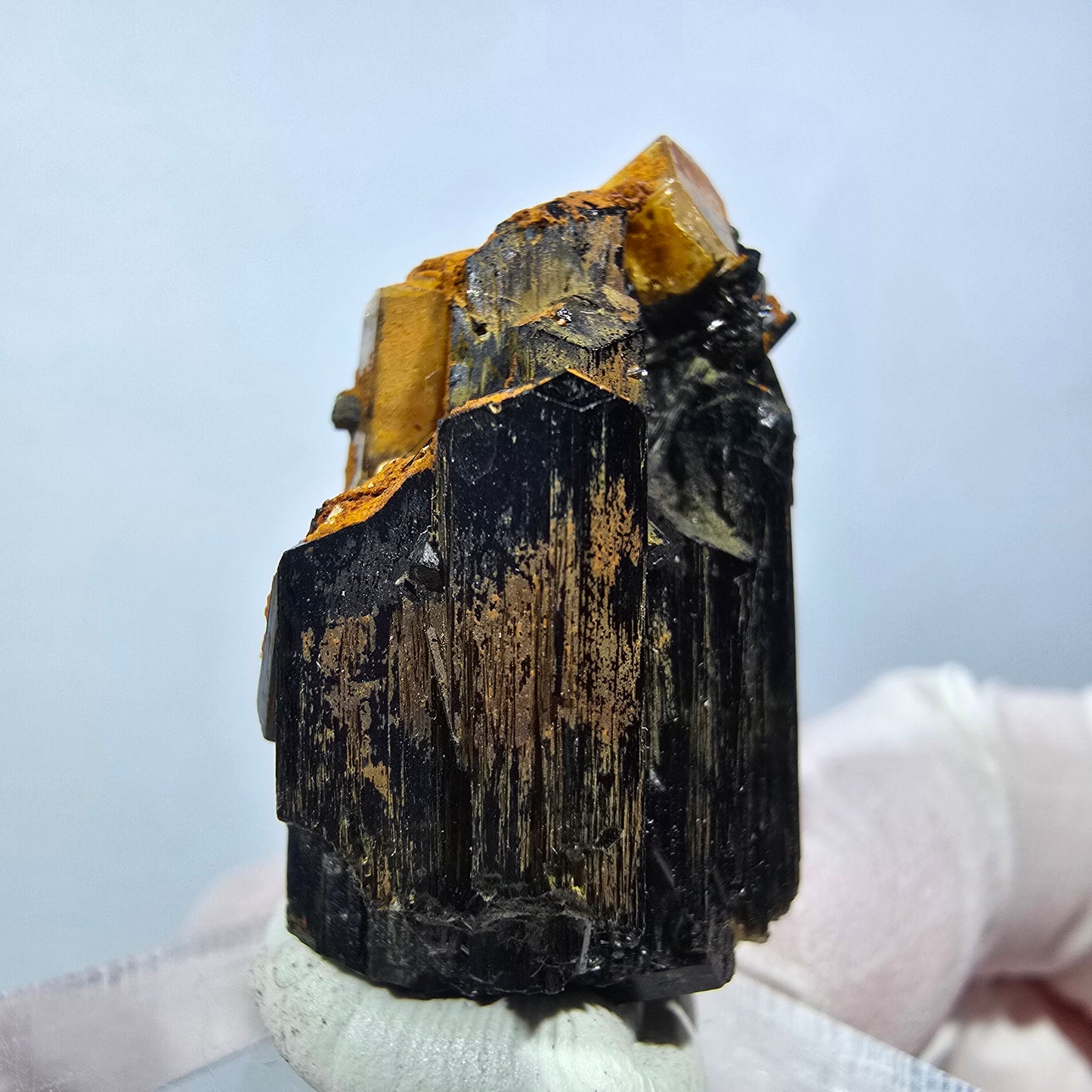 Seltene Goshenit (Beryl) auf Schörl Turmalin Stufe Erongo, Namibia 33*22*20mm #13244