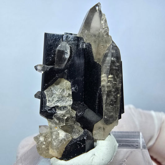 Symmetrische Schörl Turmalin, Rauchquarz Stufe Erongo, Namibia 34*21*20mm #13246