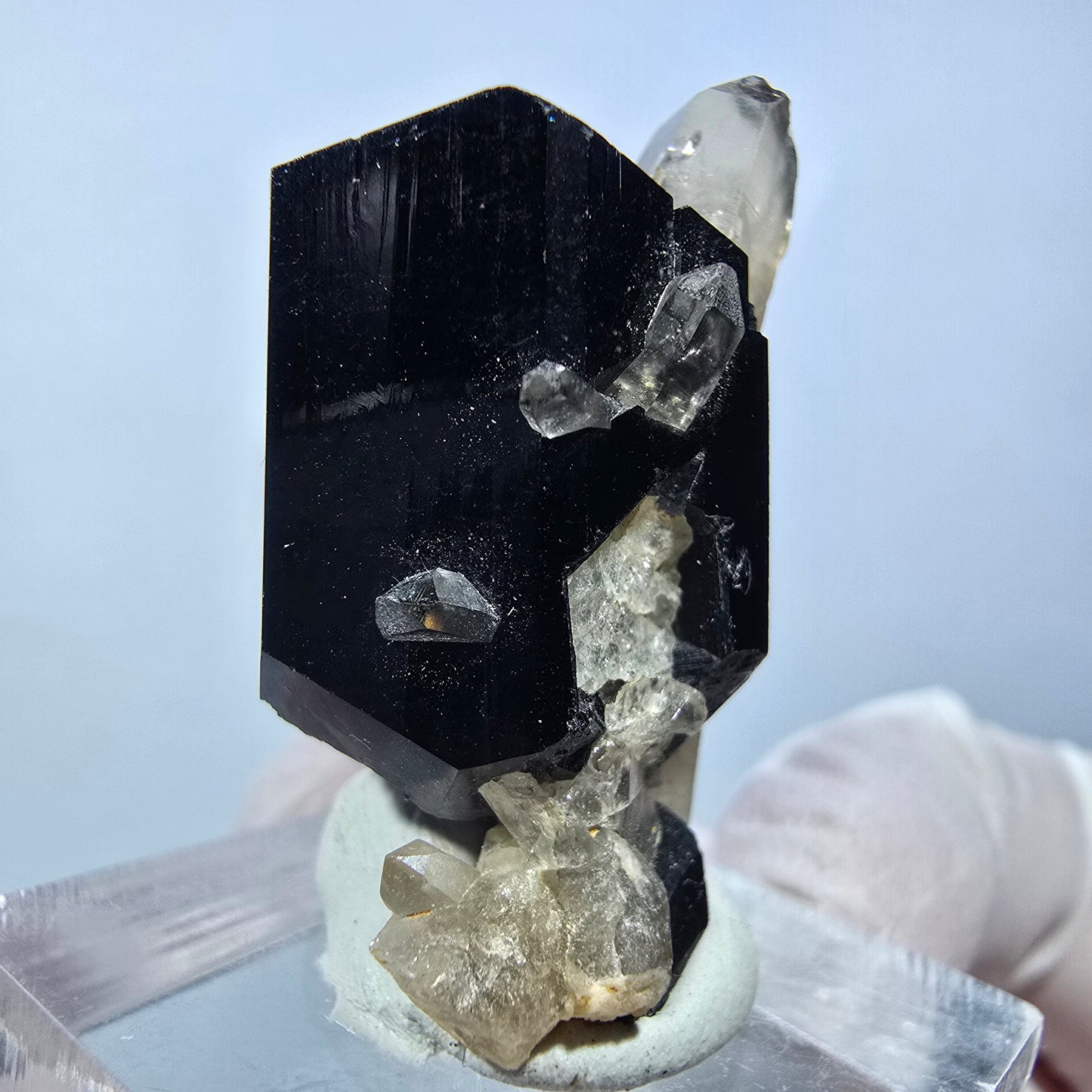 Symmetrische Schörl Turmalin, Rauchquarz Stufe Erongo, Namibia 34*21*20mm #13246