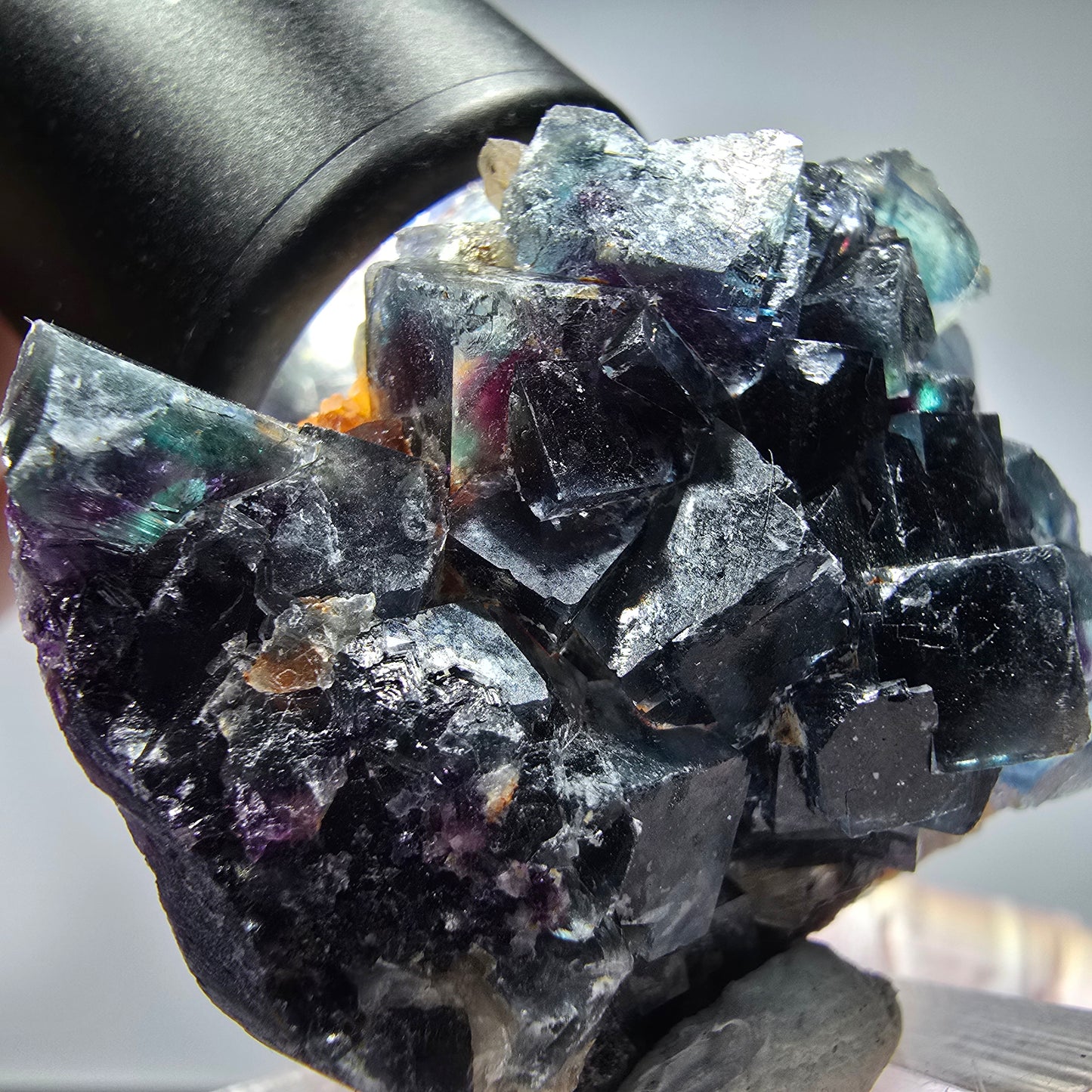 Seltene Phantom Fluorit Würfel Stufe, grün lila Okorusu, Namibia 50*38*21mm #13258