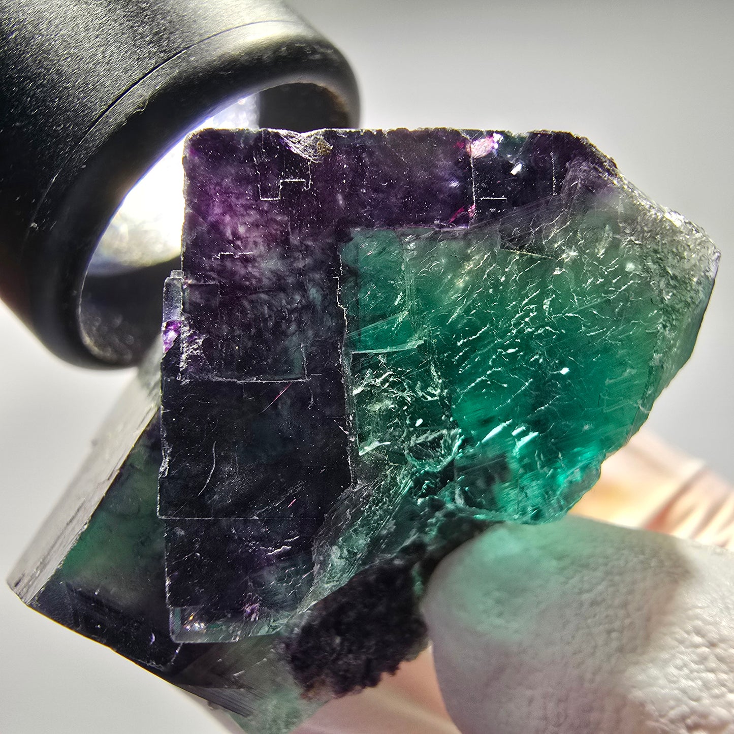 Seltene Phantom Fluorit Würfel Stufe, grün lila Okorusu, Namibia 49*41*33mm #13259