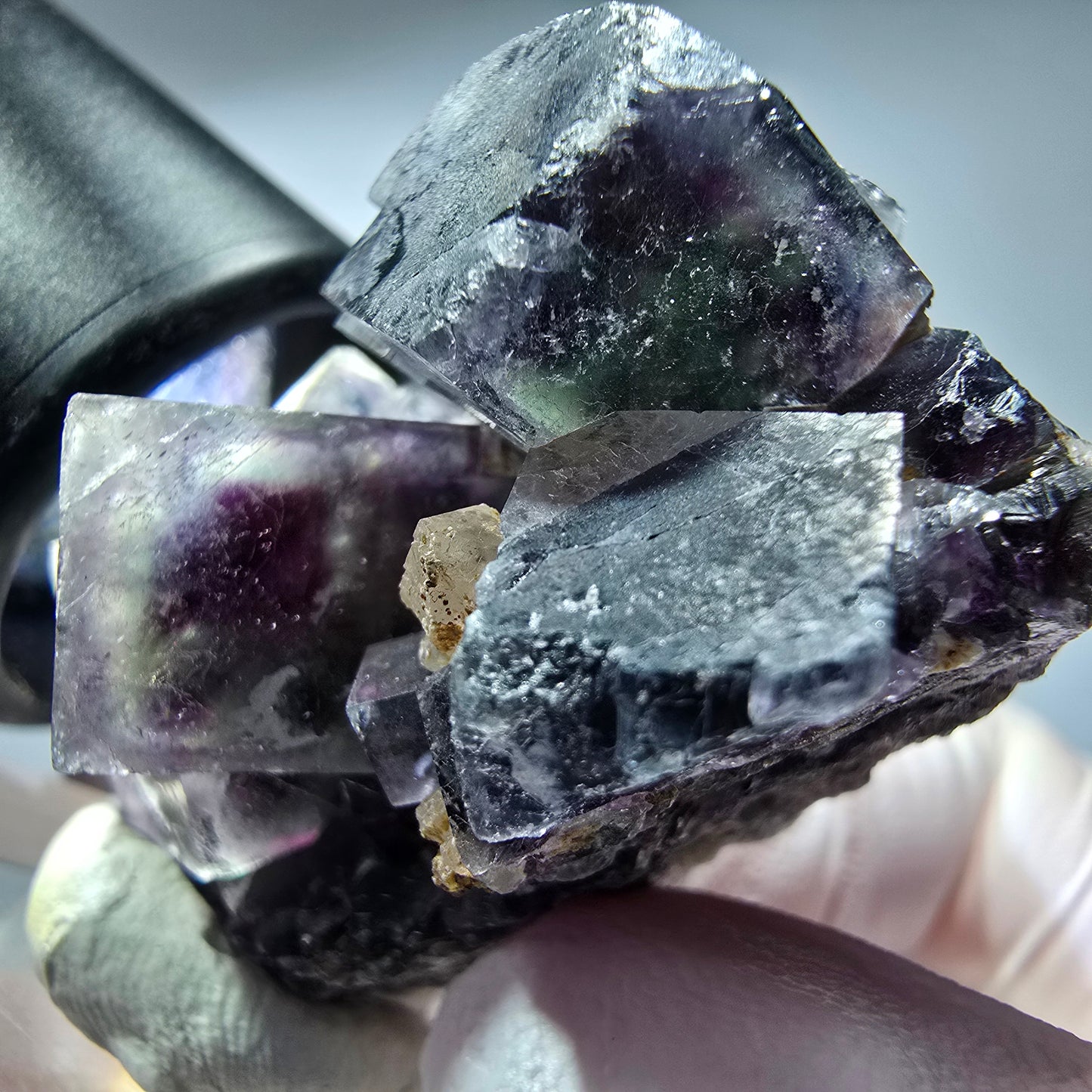 Seltene Phantom Fluorit Würfel Stufe, grün lila Okorusu, Namibia 45*30*28mm #13267
