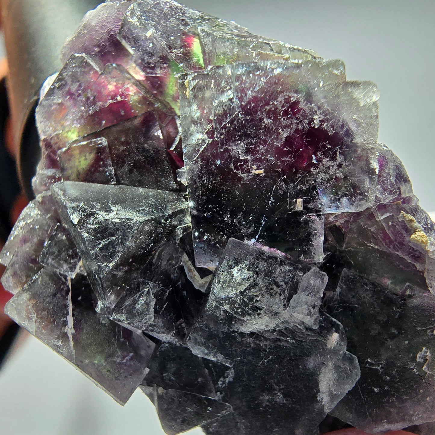 Seltene Phantom Fluorit Würfel Stufe, grün lila Okorusu, Namibia 51*32*21mm #13275