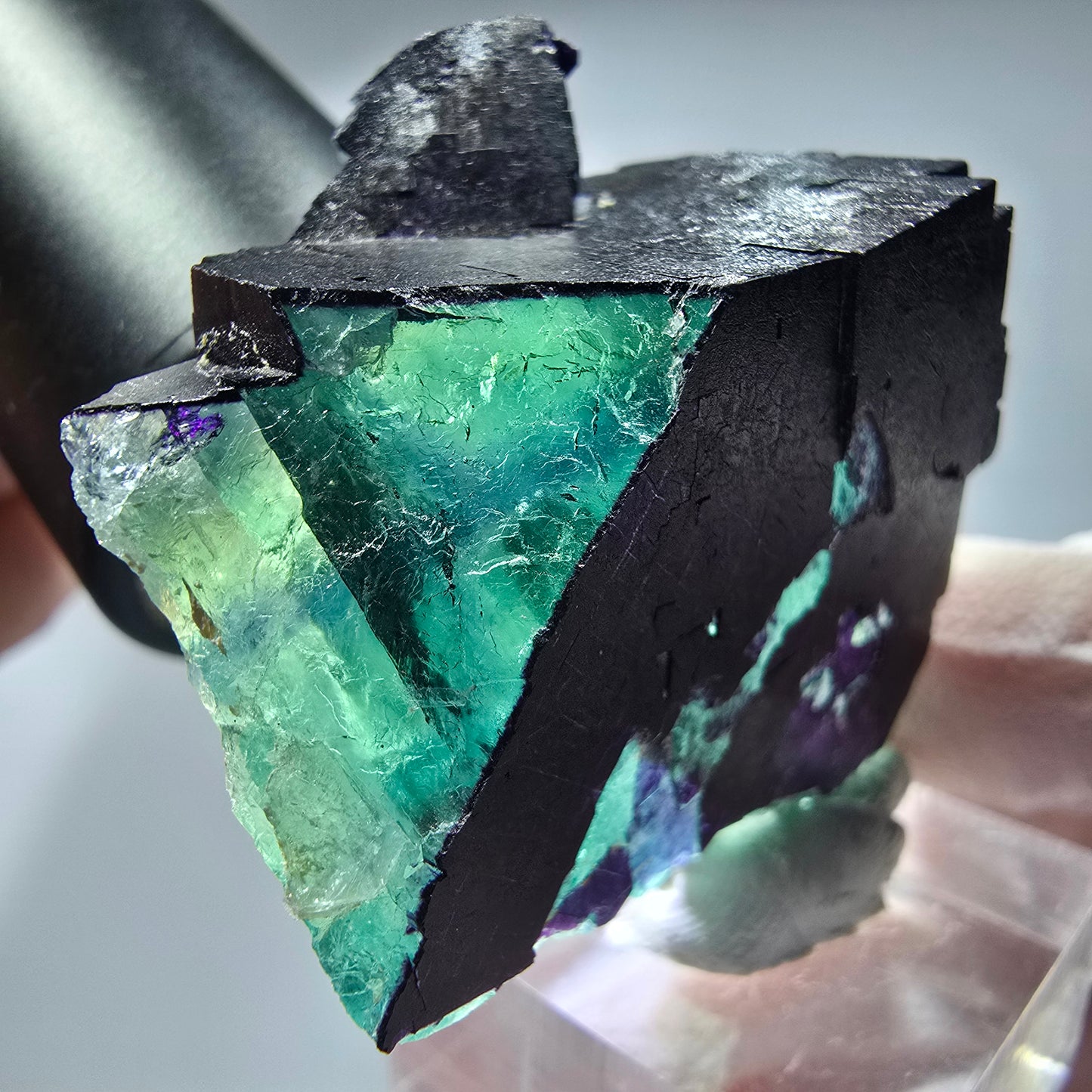 Phantom Fluorit Würfel Stufe, parkettiert 11:11 Angel Pocket, Namibia 49*40*20mm #13277