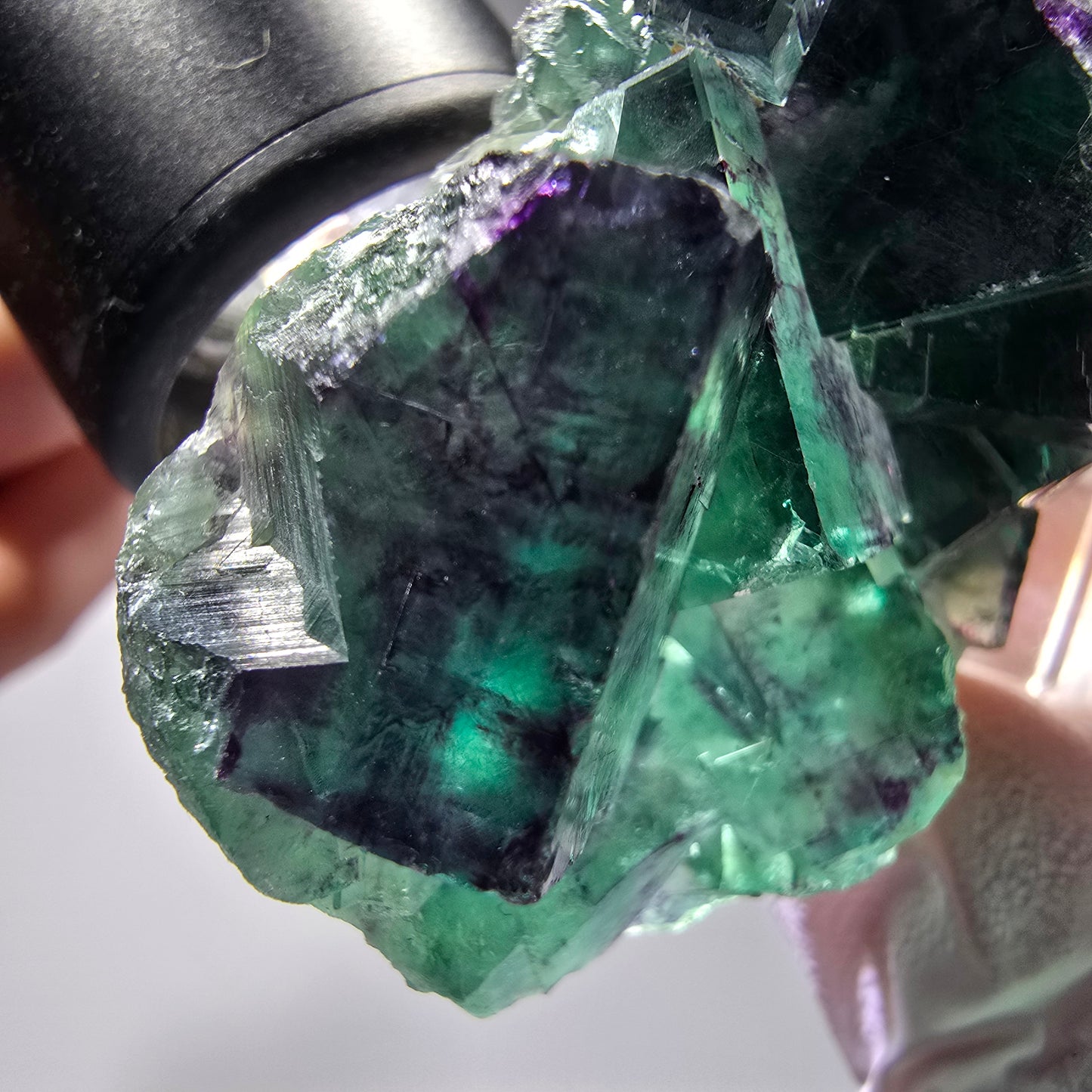 Seltene Phantom Fluorit Würfel Stufe, grün lila Okorusu, Namibia 56*35*19mm #13280