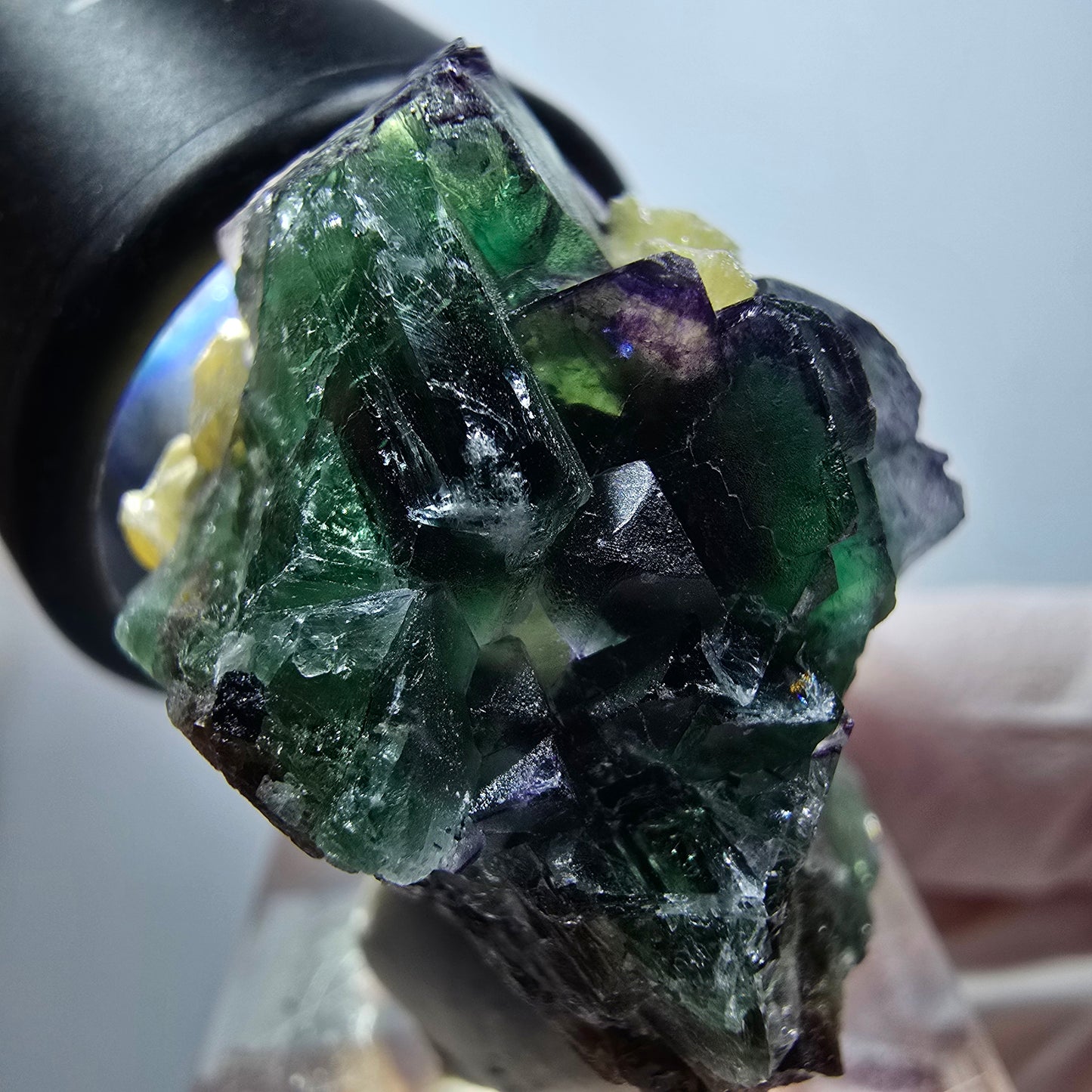 Phantom Fluorit, Schörl Turmalin, Muskovit Stufe Erongo Namibia 33*30*24mm #13326