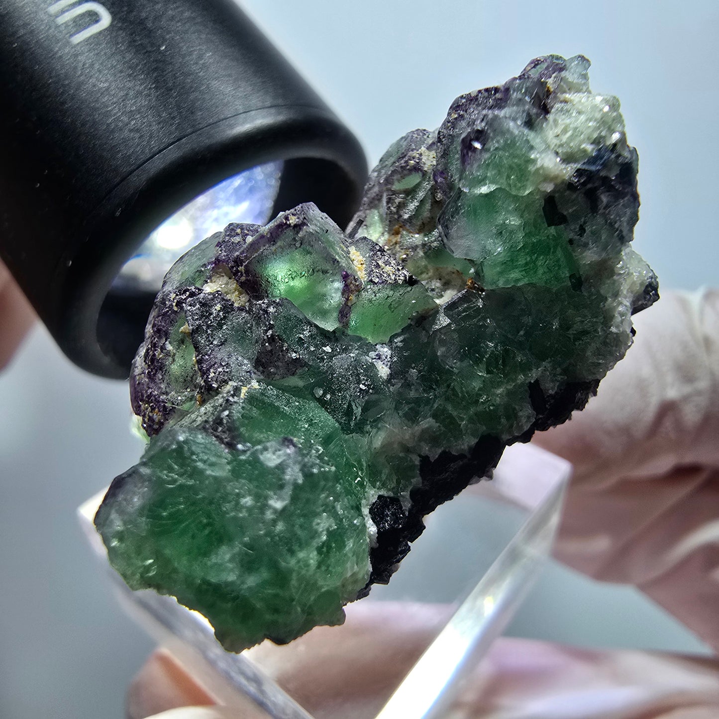 Phantom Fluorit, Schörl Turmalin, Muskovit Stufe Erongo Namibia 42*38*20mm #13329