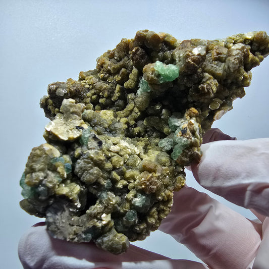 Seltene Phantom Fluorit Würfel, Muskovit Stufe Erongo, Namibia 88*61*38mm #13362