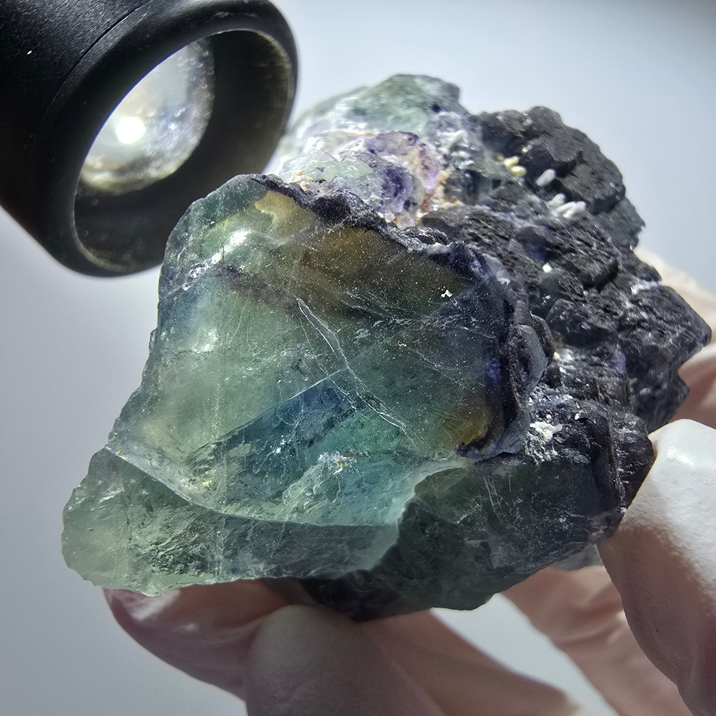 Phantom Fluorit Würfel Stufe, blau grün gestuft Omehane, Namibia 73*55*32mm #13367