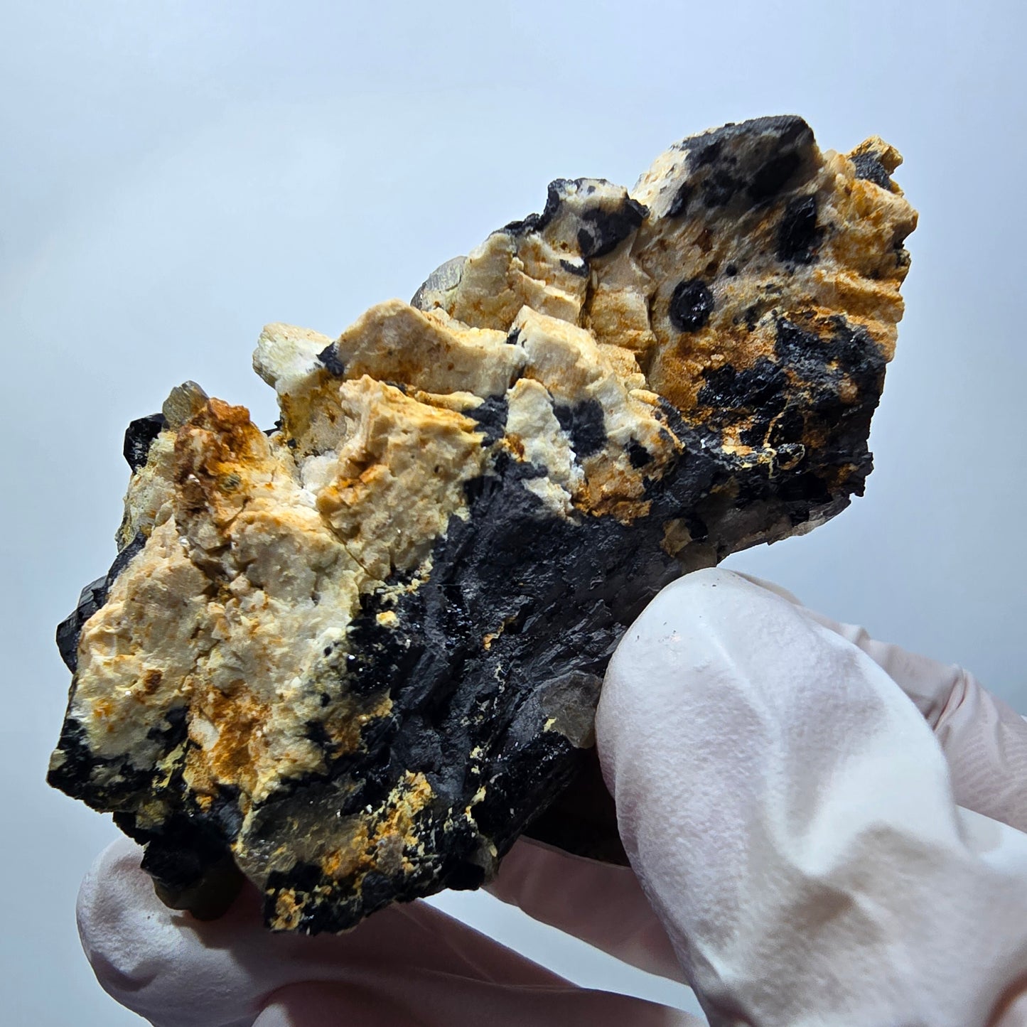 Rauchquarz Doppelender, Schörl Turmalin, Orthoklas Stufe Erongo, Namibia 67*42*35mm #13370