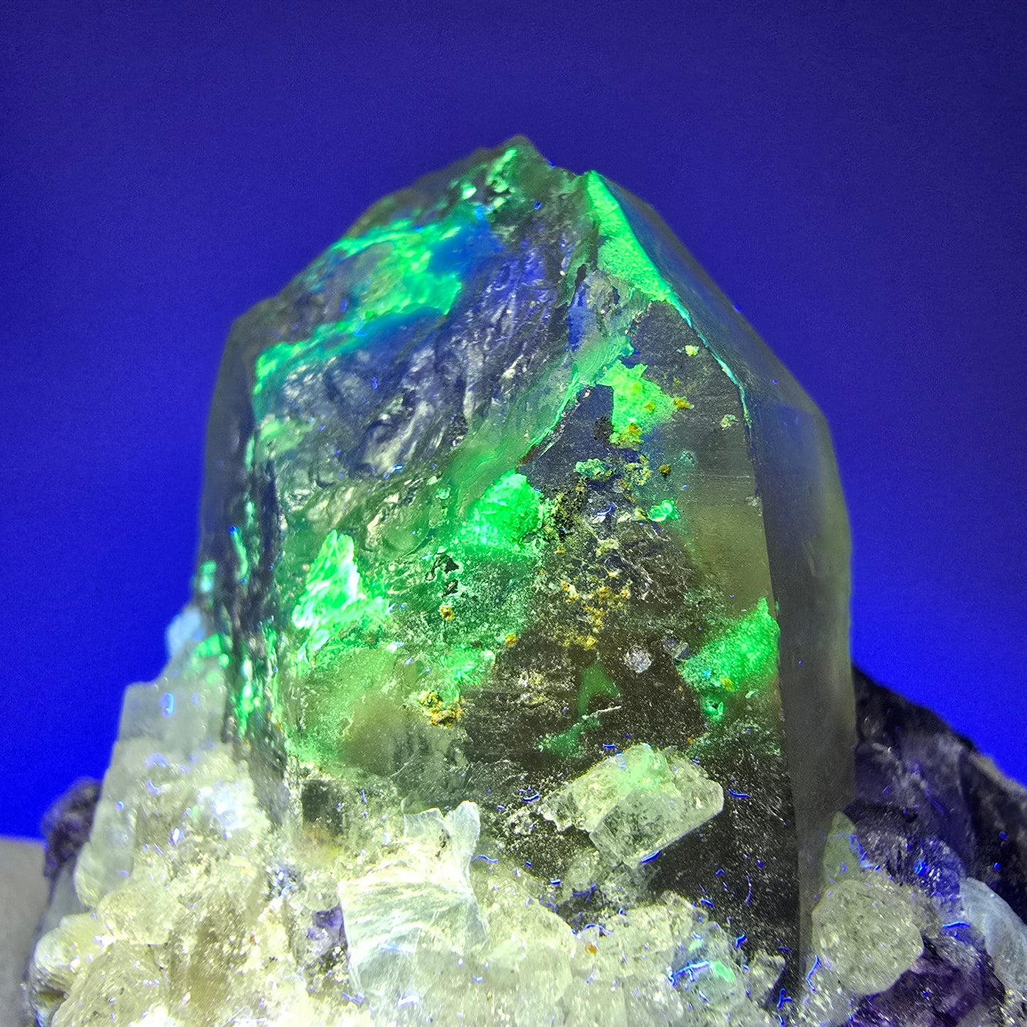 Rauchquarz, Phantom Fluorit, Hyalit, Schörl Turmalin, Muskovit Erongo, Namibia 60*45*38mm #13376