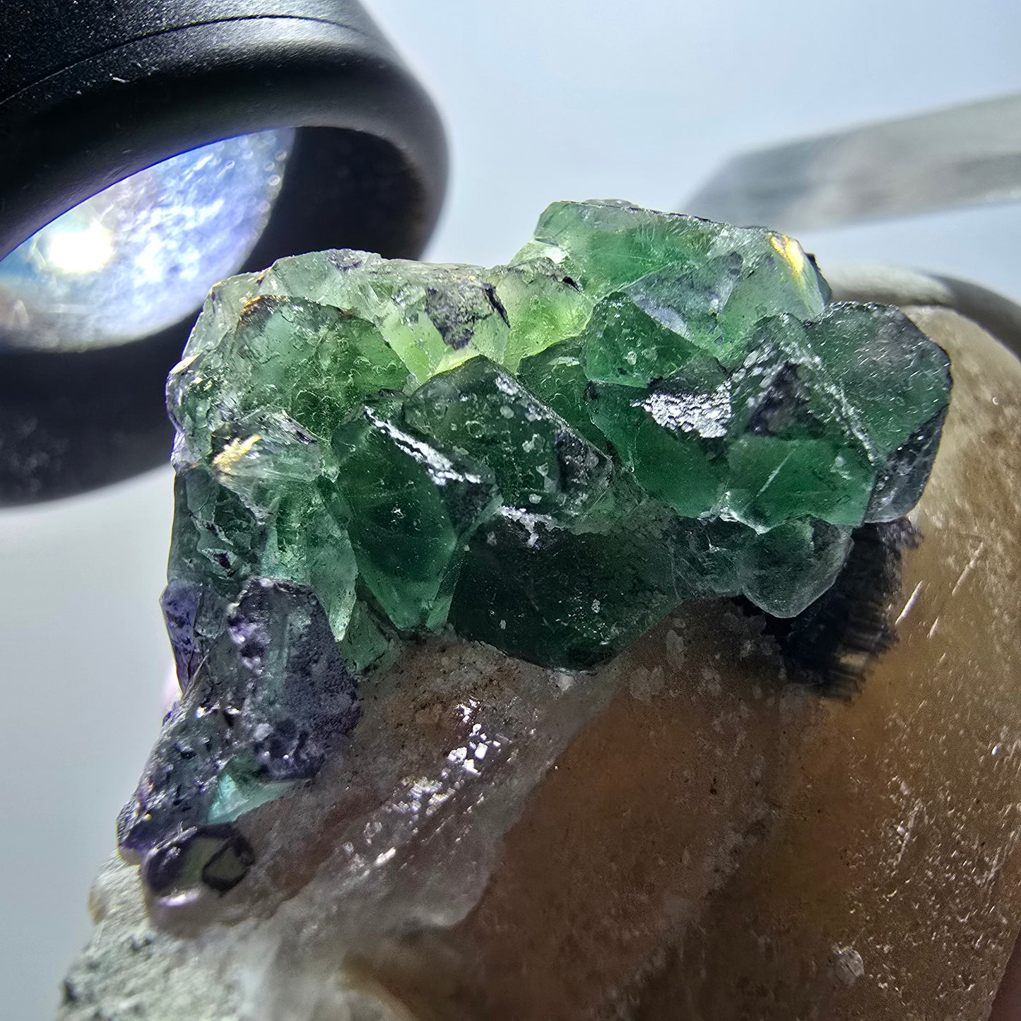 Phantom Fluorit, Rauchquarz, Schörl Turmalin Stufe Erongo, Namibia 68*48*27mm #13380