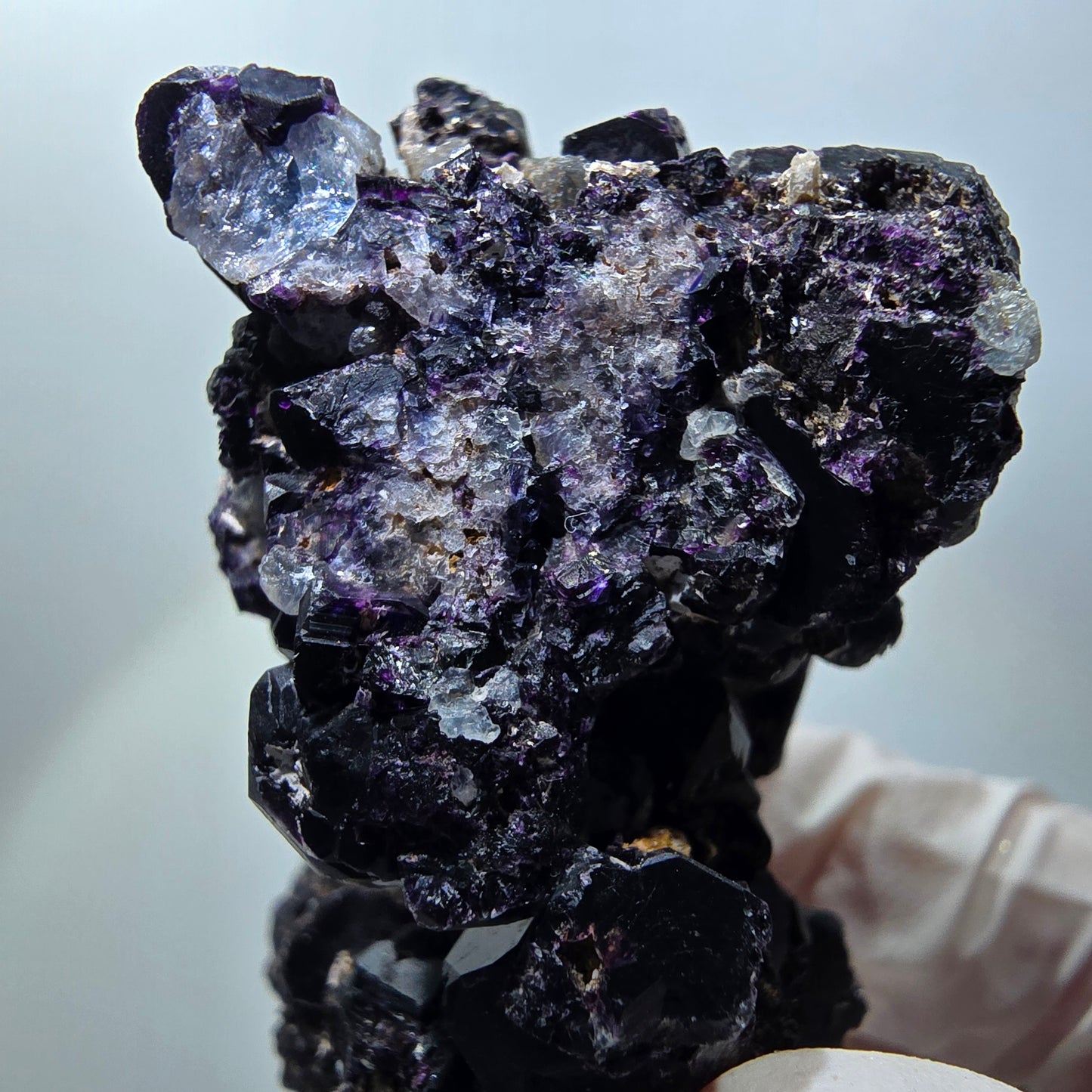 Schöne Fluorit Würfel, Rauchquarz Stufe Erongo, Namibia 53*35*31mm #13413