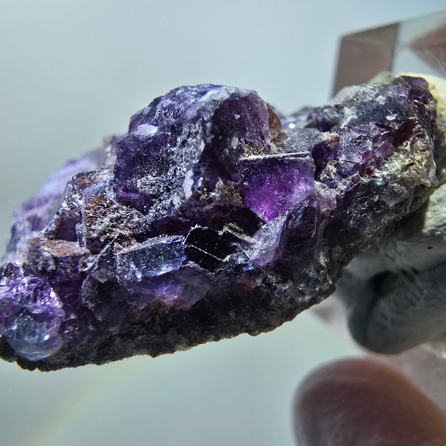 Seltene Phantom Fluorit Würfel Stufe, grün lila Okorusu, Namibia 33*25*12mm #13427