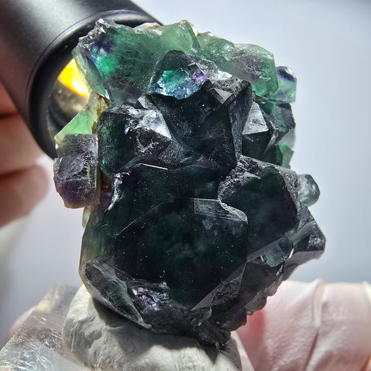 Rare Phantom Fluorite Cube Specimen, Green Purple Okorusu, Namibia 40*34*19mm #13431