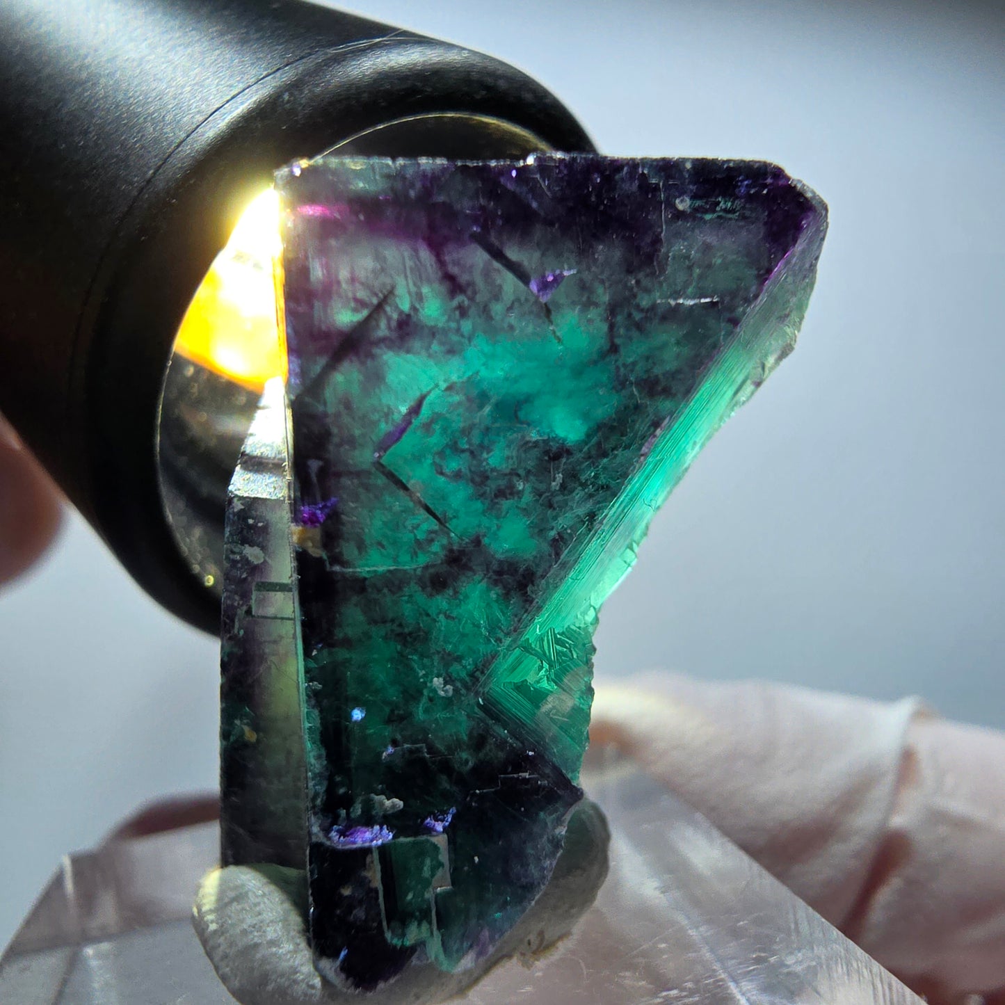 Seltene Phantom Fluorit Würfel Stufe, grün lila Okorusu, Namibia 32*24*17mm #13441