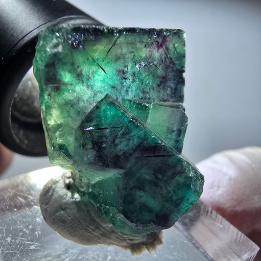 Rare Phantom Fluorite Cubes, Green-Purple Okorusu, Namibia 26*20*19mm #13448