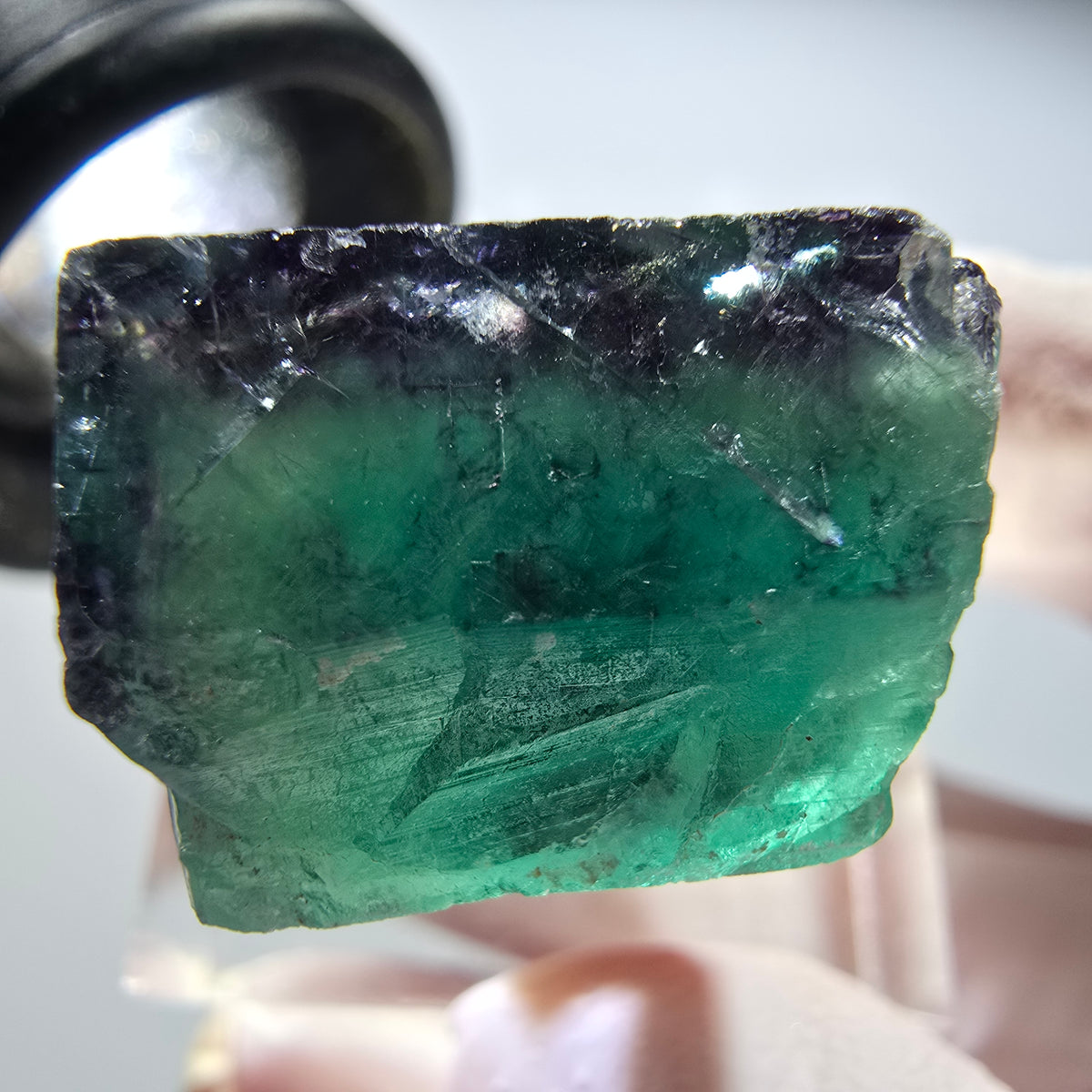 Seltene Phantom Fluorit Würfel Stufe, grün lila Okorusu, Namibia 26*20*19mm #13448