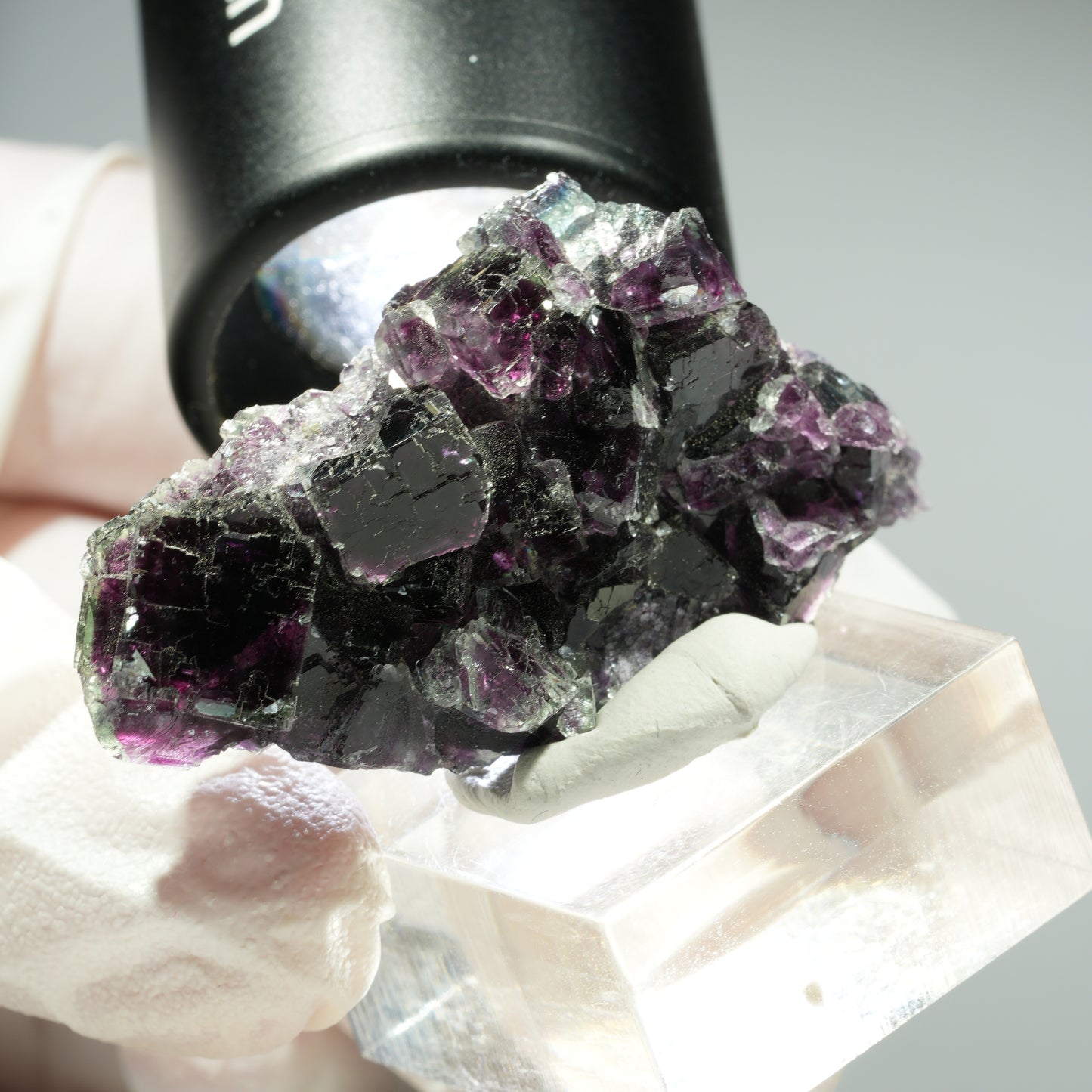 Seltene Phantom Fluorit Würfel Stufe, grün lila Okorusu, Namibia 51*28*18mm #13460