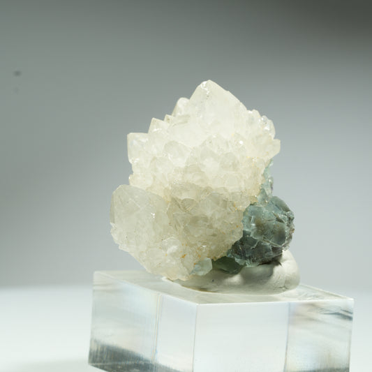Seltene klare Phantom Fluorit Würfel, Quarz Stufe Okorusu, Namibia 32*31*30mm #13462