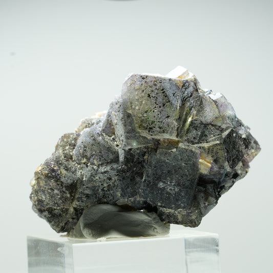 Bunte Phantom Fluorit, Schörl Turmalin, Hyalit Opal, Muskovit Erongo, Namibia 46*37*30mm #13465
