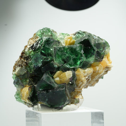 Phantom Fluorit Würfel, Schörl Turmalin, Muskovit Erongo, Namibia 46*40*21mm #13467