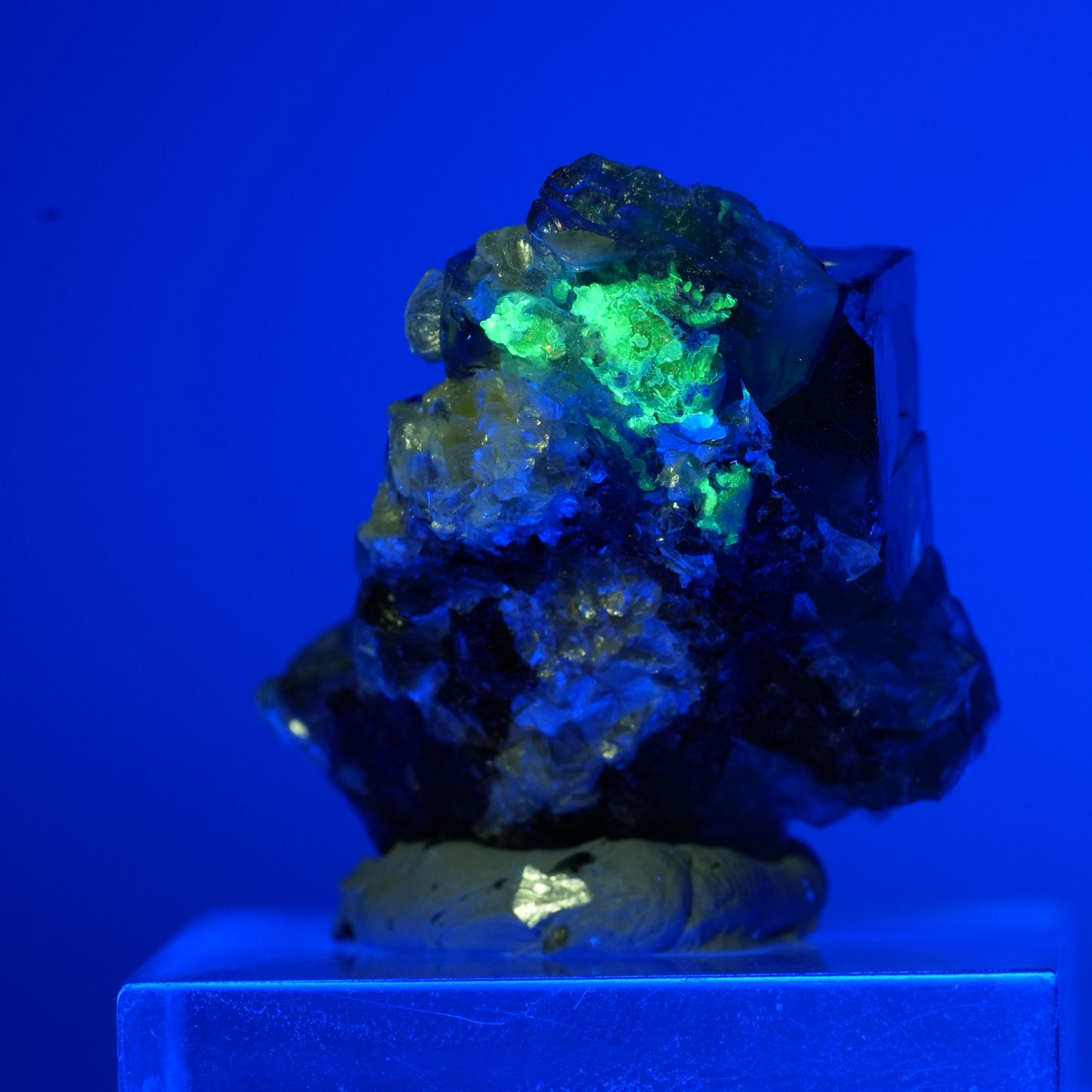 Phantom Fluorit, Schörl Turmalin, Hyalit Opal, Muskovit Erongo Namibia 14*11*8mm #13501