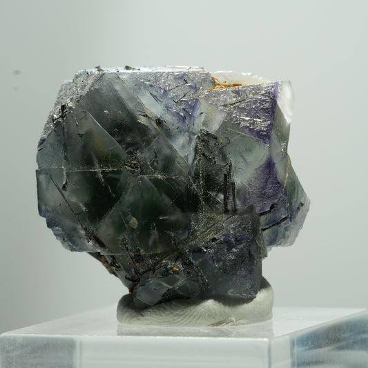 Phantom Fluorit Würfel, Schörl Turmalin, Muskovit Erongo, Namibia 14*13*11mm #13515