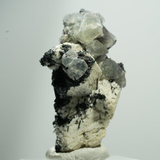 Seltene Phantom Fluorit, Orthoklas, Rauchquarz Stufe Erongo, Namibia 21*12*12mm #13522