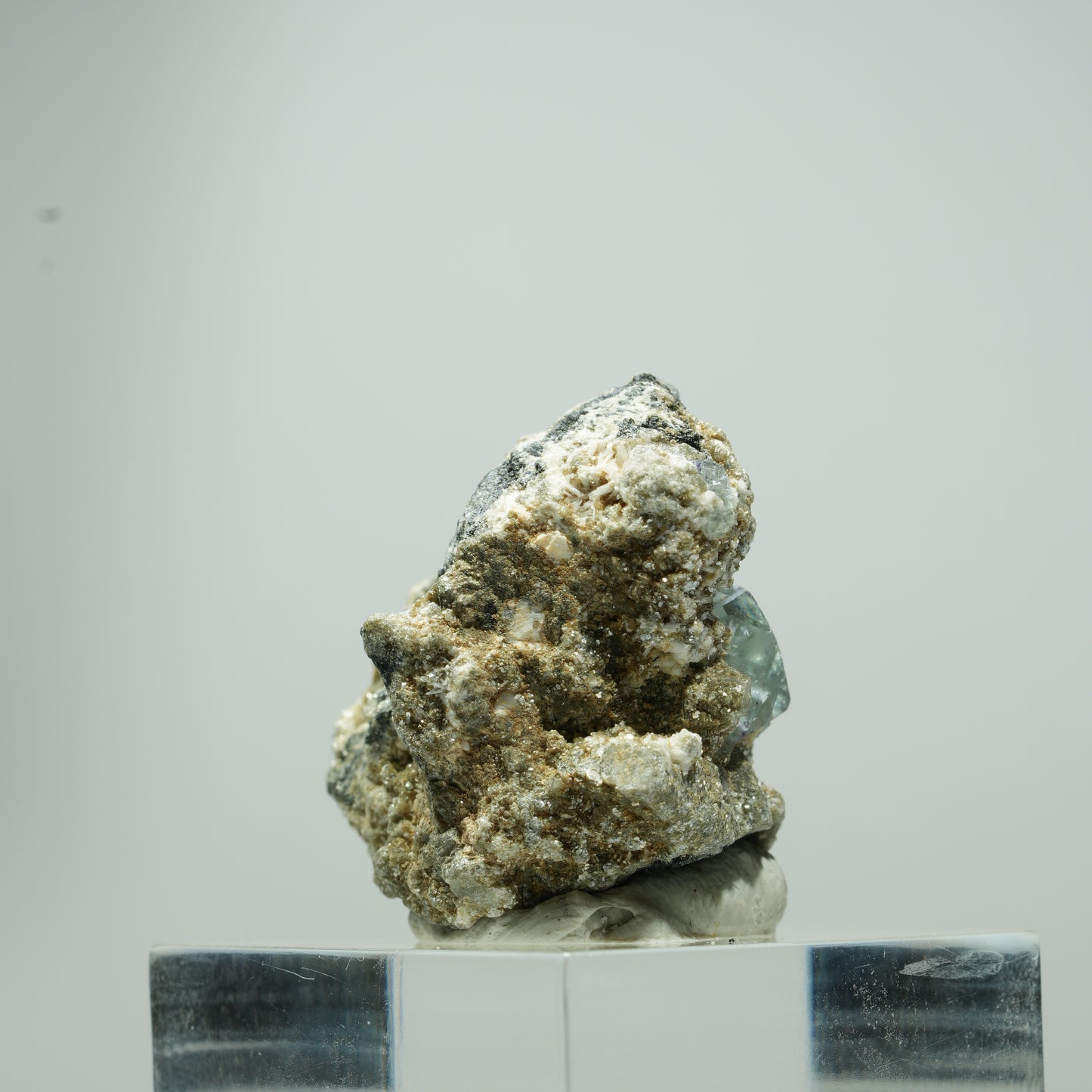 Phantom Fluorit Würfel, Schörl Turmalin, Muskovit Erongo, Namibia 15*13*10mm #13540