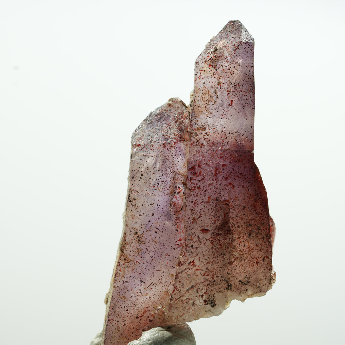 Seltene Phantom Amethyst Zepter mit Eisen Spitzen Brandberg, Namibia 27*13*11mm #13593