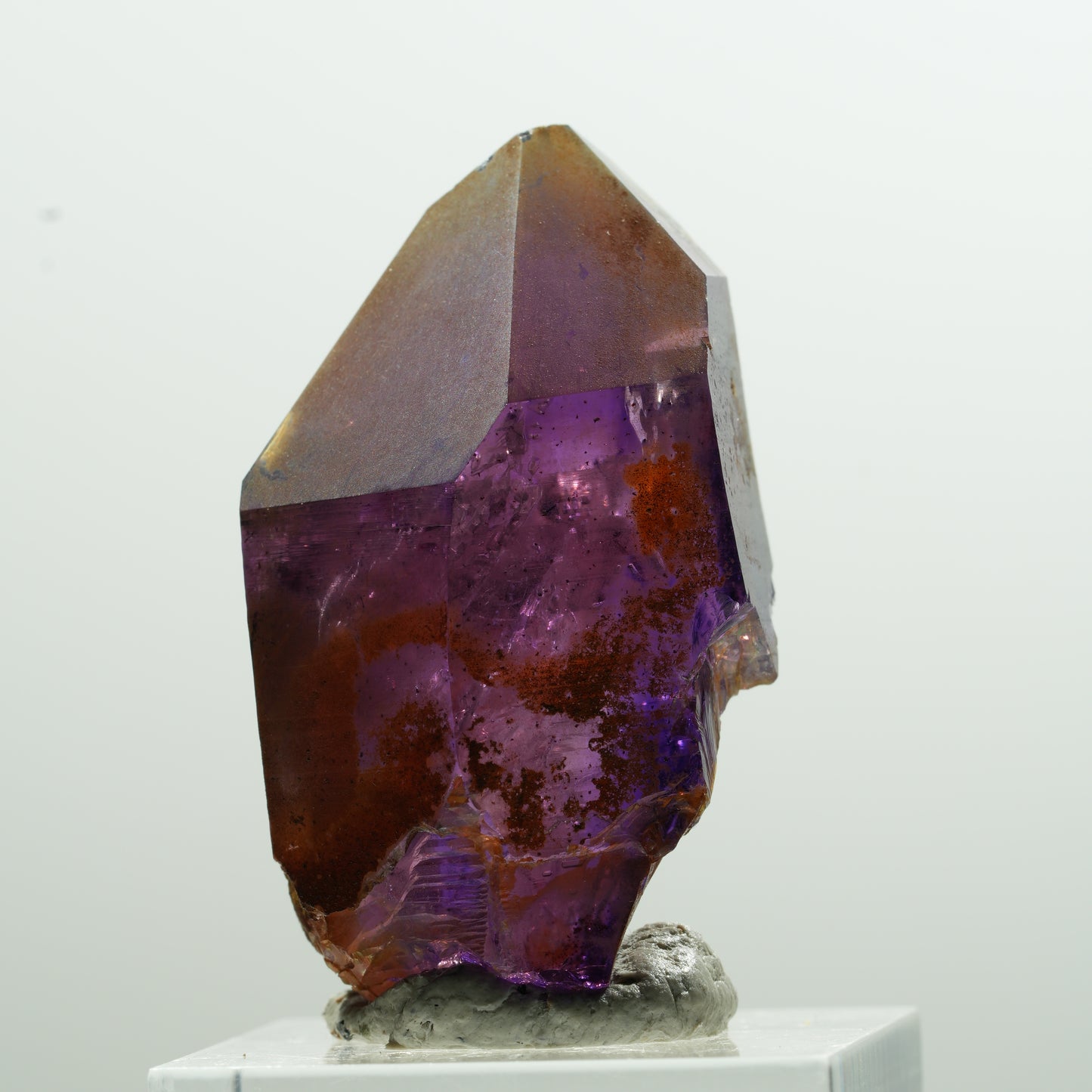 Seltene Phantom Amethyst Skelett Spitze mit Eisen Goboboseb, Namibia 40*23*20mm #13603