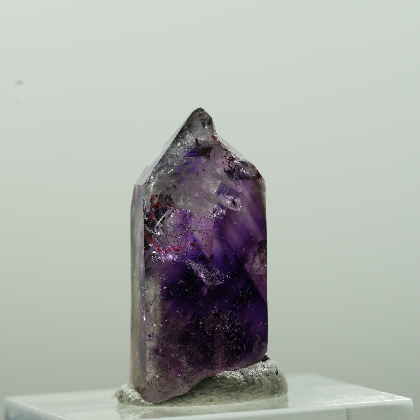 Enhydro Harlekin Phantom Amethyst Spitze, 1x Blase Goboboseb, Namibia 26*14*11mm #13631