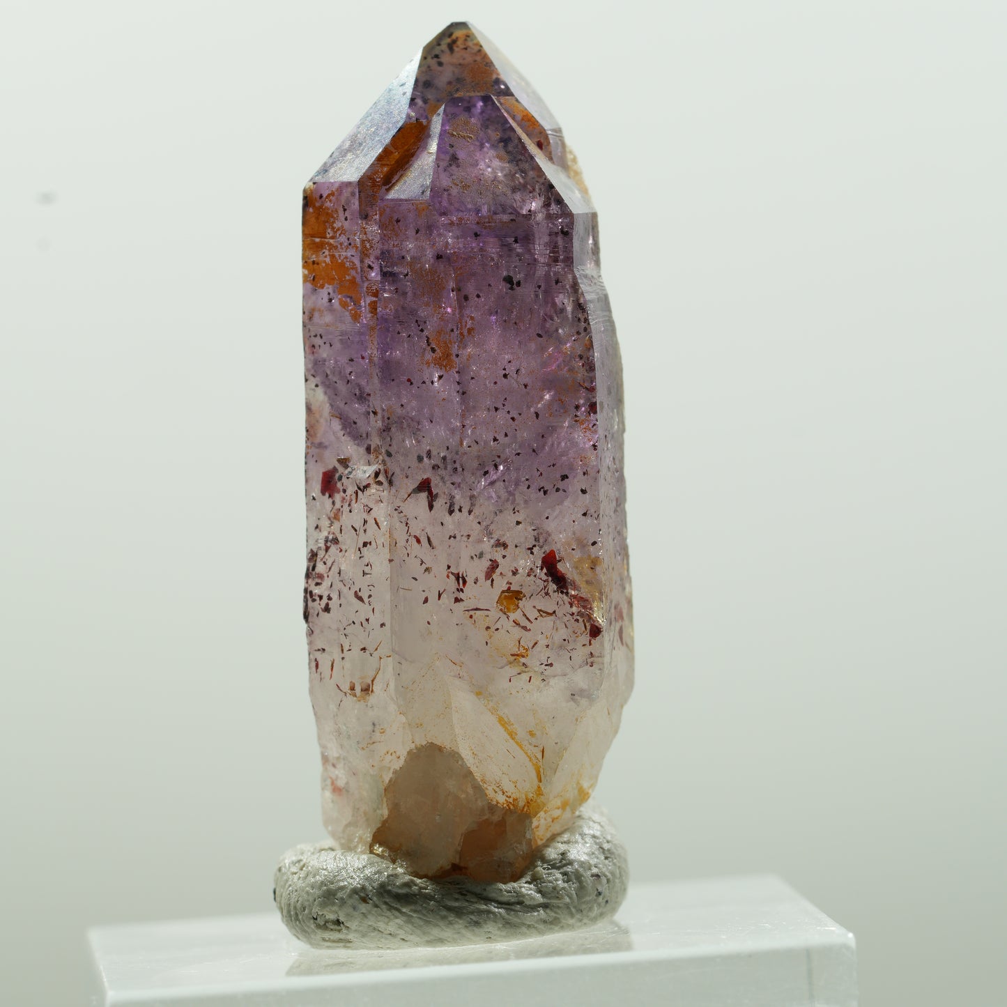 Seltene Phantom Skelett Amethyst mit Eisen Spitze Brandberg, Namibia 37*15*13mm #13633