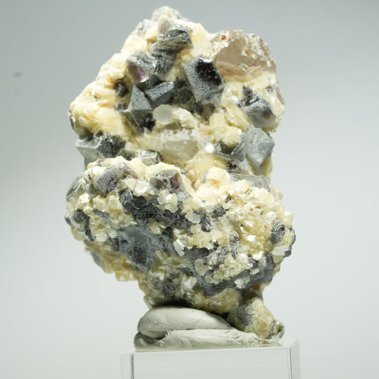 Bunte Phantom Fluorit, Schörl Turmalin, Muskovit, Rauchquarz Erongo, Namibia 66*42*32mm #13660