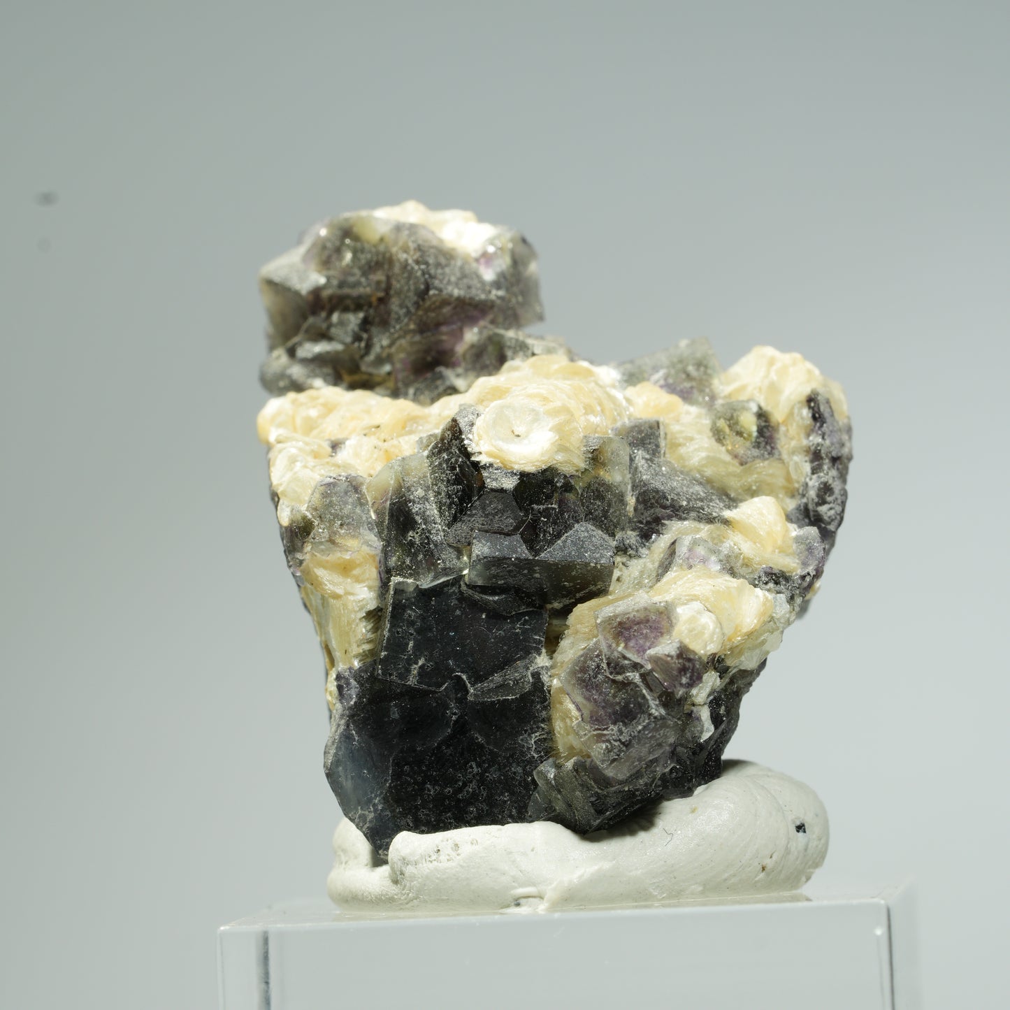 Bunte Phantom Fluorit, Schörl Turmalin, Hyalit Opal, Muskovit Erongo, Namibia 37*30*26mm #13666