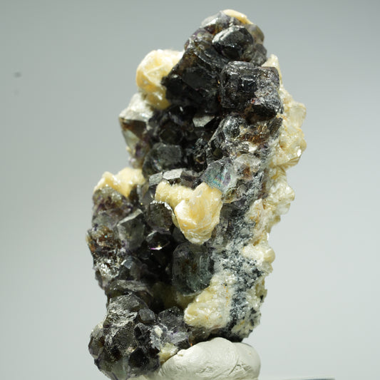 Bunte Phantom Fluorit Würfel, Schörl Turmalin, Muskovit Erongo, Namibia 55*29*24mm #13674