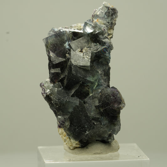 Bunte Phantom Fluorit, Schörl Turmalin, Hyalit Opal, Muskovit Erongo, Namibia 44*26*23mm #13698