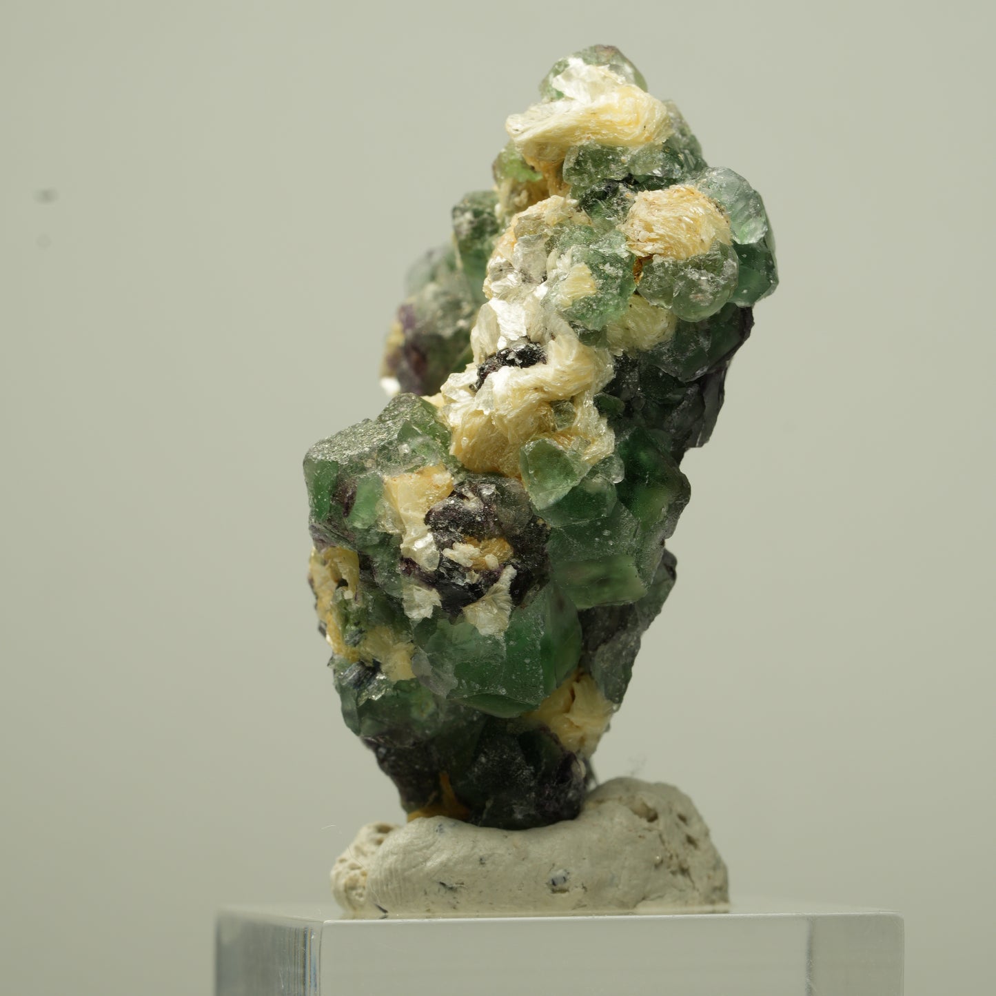 Phantom Fluorit Würfel, Schörl Turmalin, Muskovit Erongo, Namibia 44*35*20mm #13715