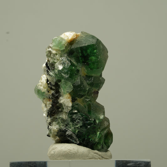 Phantom Fluorit hexagonal, Schörl Turmalin, Muskovit Erongo, Namibia 37*23*22mm #13721