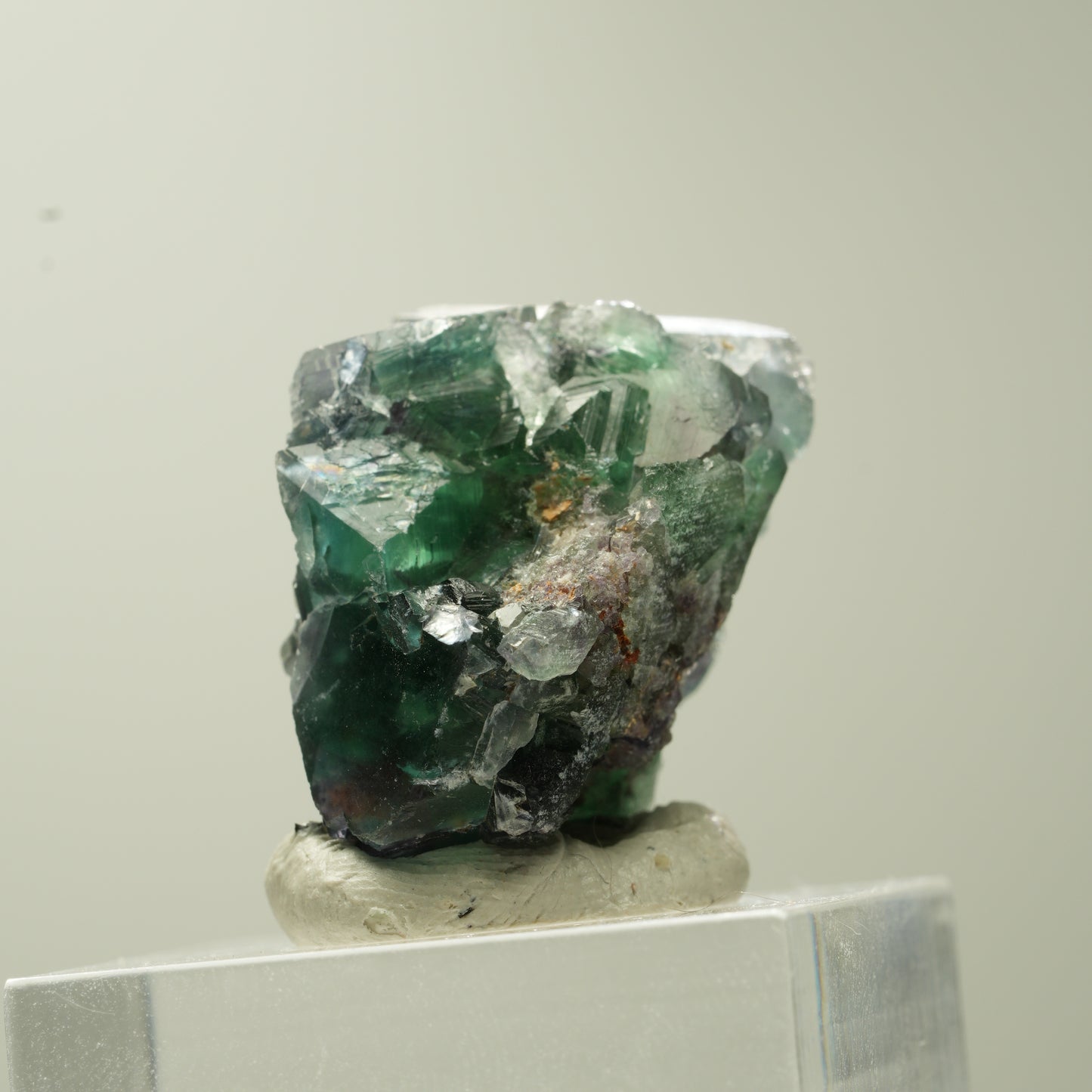 Seltene Phantom Fluorit Würfel Stufe, grün lila Erongo, Namibia 29*23*19mm #13735