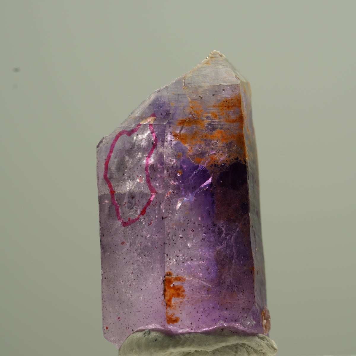 Enhydro Phantom Amethyst Spitze, 1x Blase Goboboseb, Namibia 14*8*7mm #13745