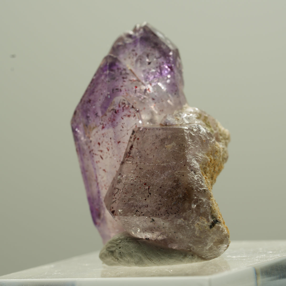 Sceptre d'améthyste fantôme rare avec pointe de fer Brandberg, Namibie 30*20*17mm #13776
