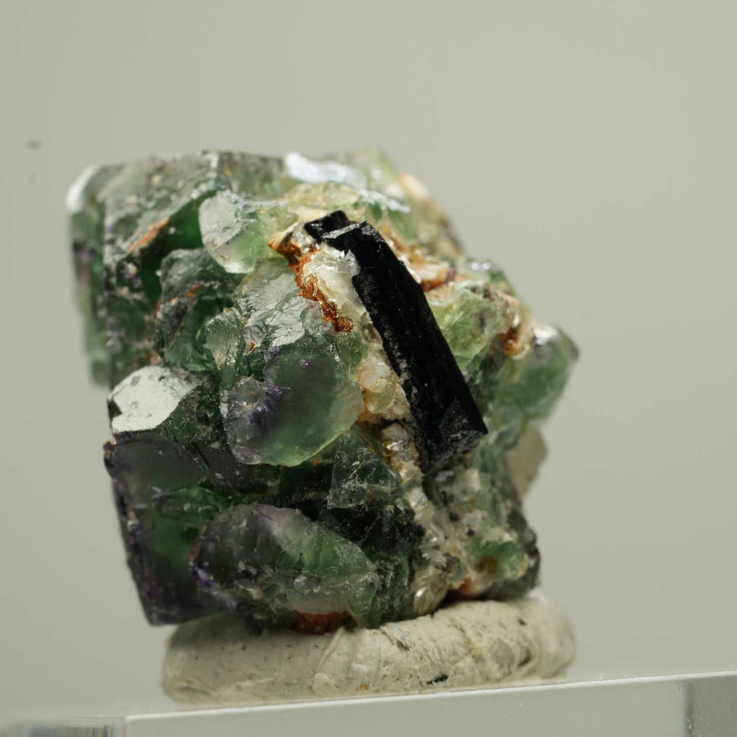 Phantom Fluorit Würfel, Schörl Turmalin, Muskovit Erongo, Namibia 28*23*21mm #13816