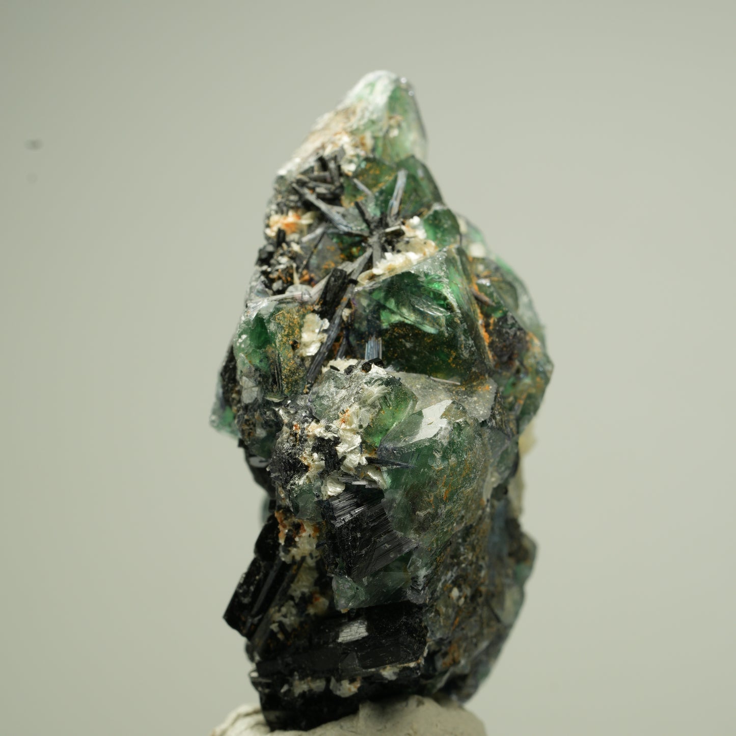 Phantom Fluorit Würfel, Schörl Turmalin, Muskovit Erongo, Namibia 50*37*21mm #13825