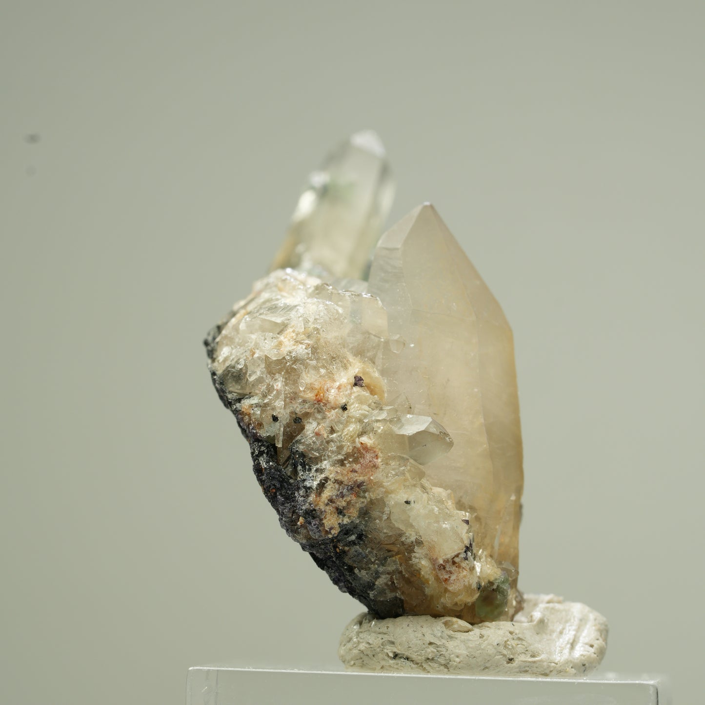 Seltene Rauchquarz, Schörl Turmalin, Phantom Fluorit Stufe Erongo, Namibia 48*26*19mm #13831