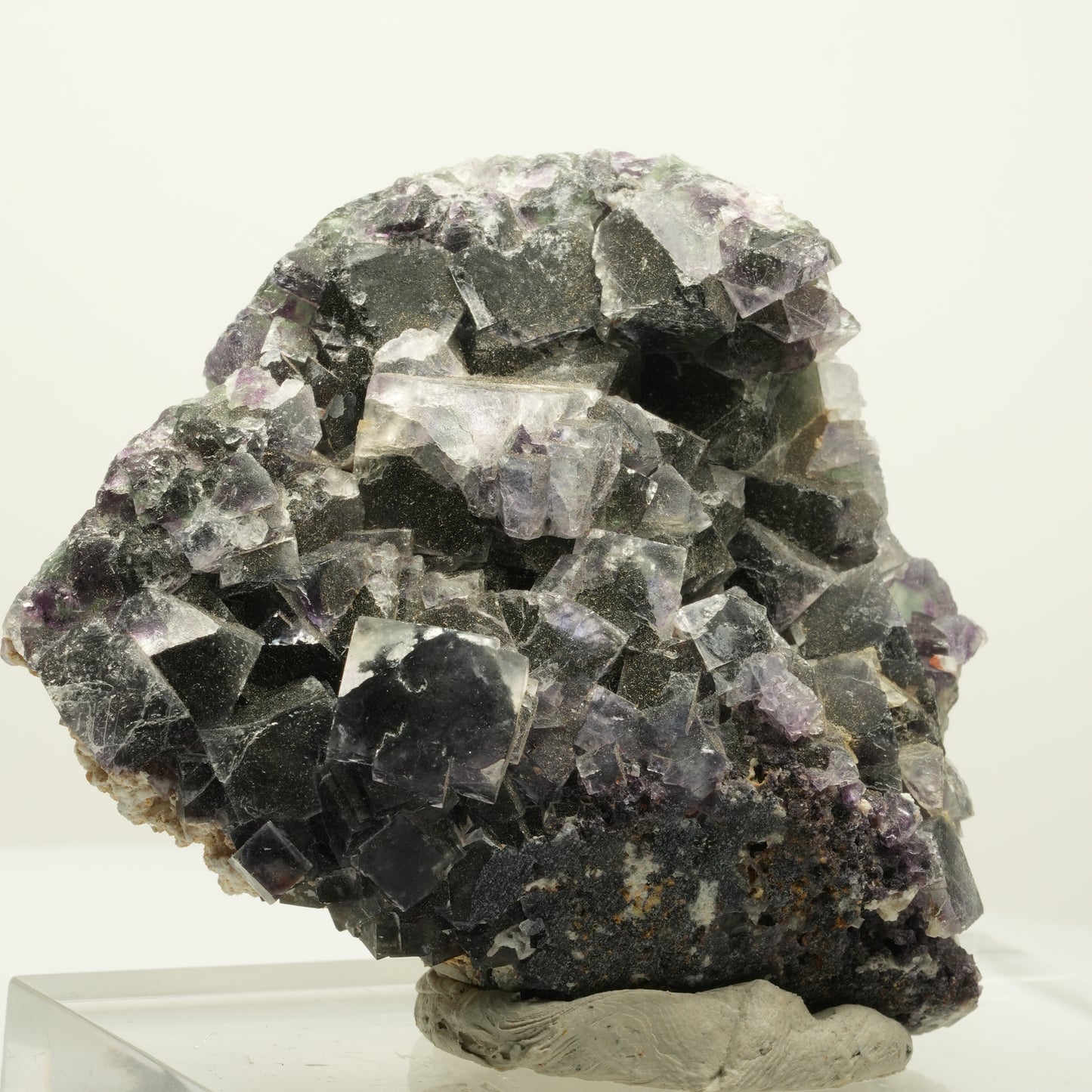 Seltene Phantom Fluorit Würfel Stufe, grün lila Okorusu, Namibia 69*60*30mm #13971