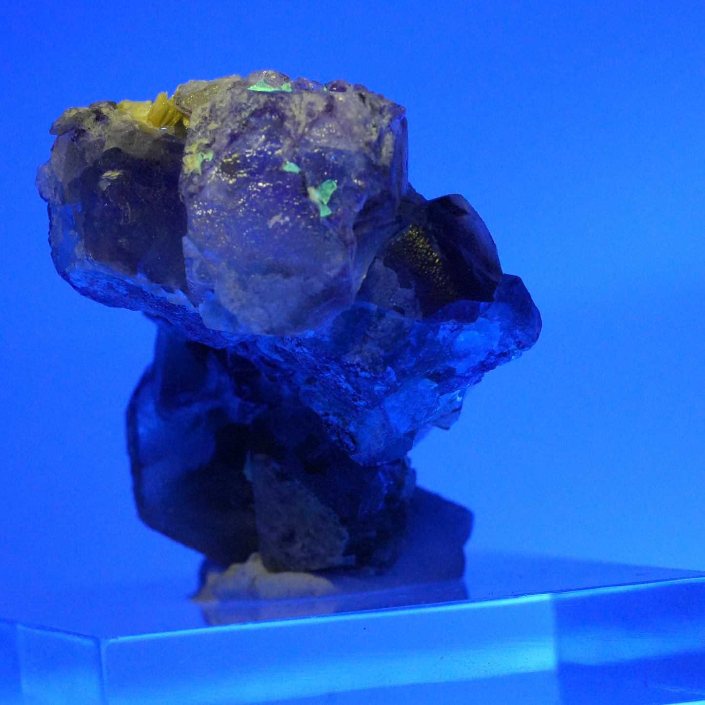 Seltene Phantom Fluorit, Orthoklas, Hyalit Opal Stufe Erongo, Namibia 53*42*22mm #13985