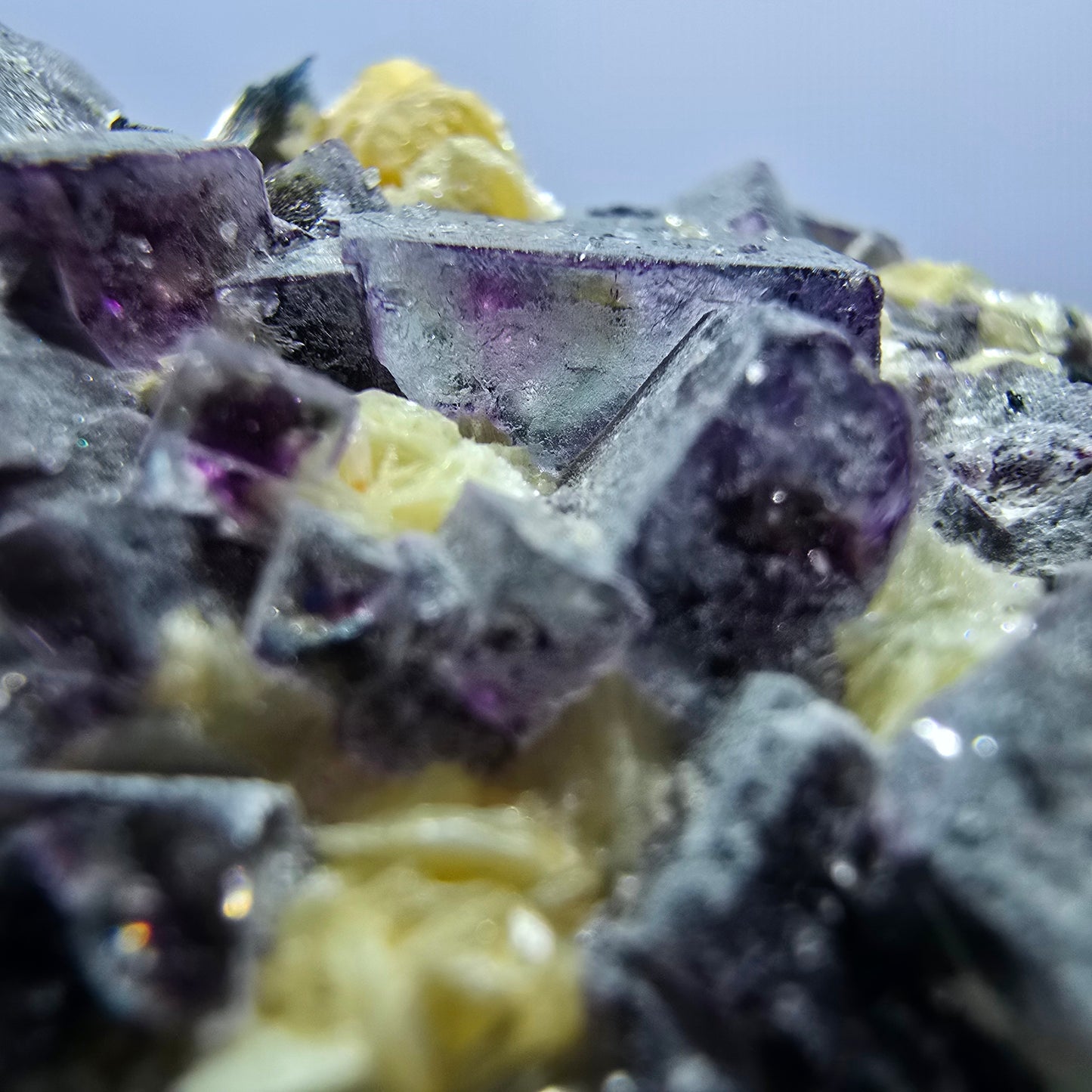 Colorful Phantom Fluorite Cubes Schorl Tourmaline Muscovite Erongo, Namibia 60*45*31mm