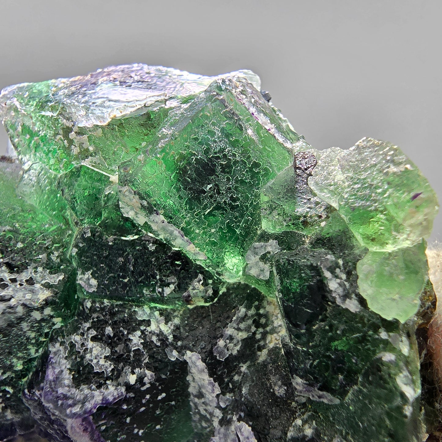 Phantom Fluorit Würfel Stufe grün lila Erongo, Namibia 67*40*35mm Sammlung